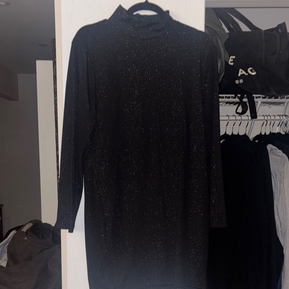 Black Sparkle Long Sleeve Dress